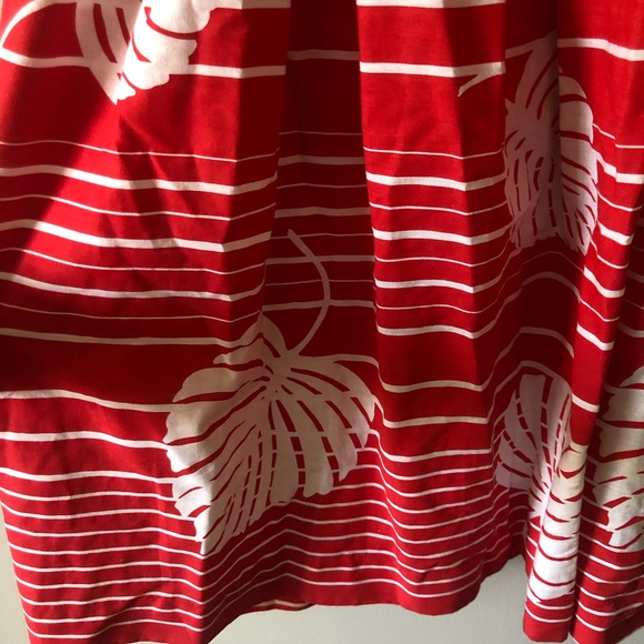 *SOLD* Vintage red white monstera print day dress - Picture 3 of 16